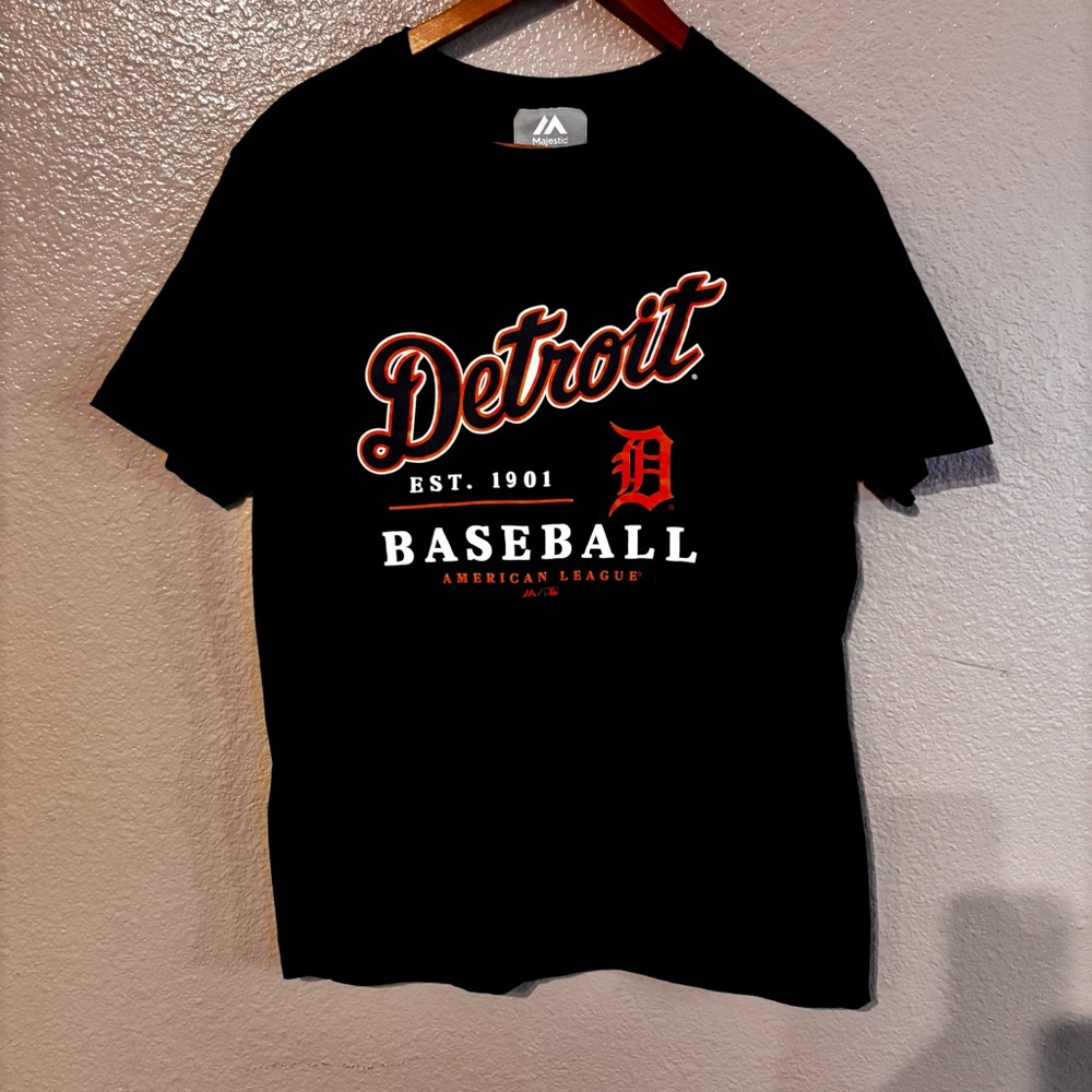 Navy Blue Detroit Baseball Graphic Tee